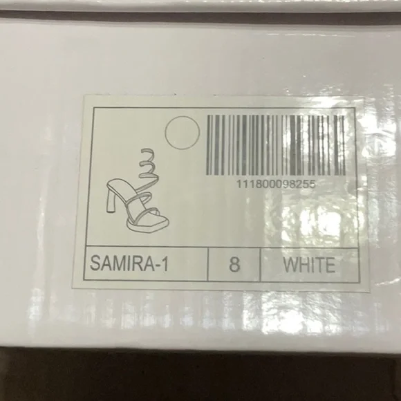 New in Box - Rhinestone Strap Heels – White | Size 8 | Wrap Around - Picture 6 of 6